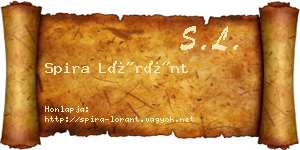 Spira Lóránt névjegykártya